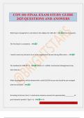 CON 101 FINAL EXAM STUDY GUIDE 2025 QUESTIONS AND ANSWERS