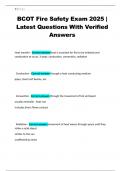 BCOT Fire Safety Exam 2025 &vert; Latest Questions With Verified Answers