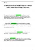 UTMB Advanced Pathophysiology 5355 Exam 3 2025 &vert; Actual Questions With Answers