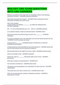 BIOLOGY 2301 EXAM QUESTIONS WITH AND ANSWERS