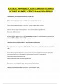ADVANCED PATHO EXAM 2 QUESTIONS WITH CORRECT DETAILED ANSWERS VERIFIED A&plus; ALREADY GRADED
