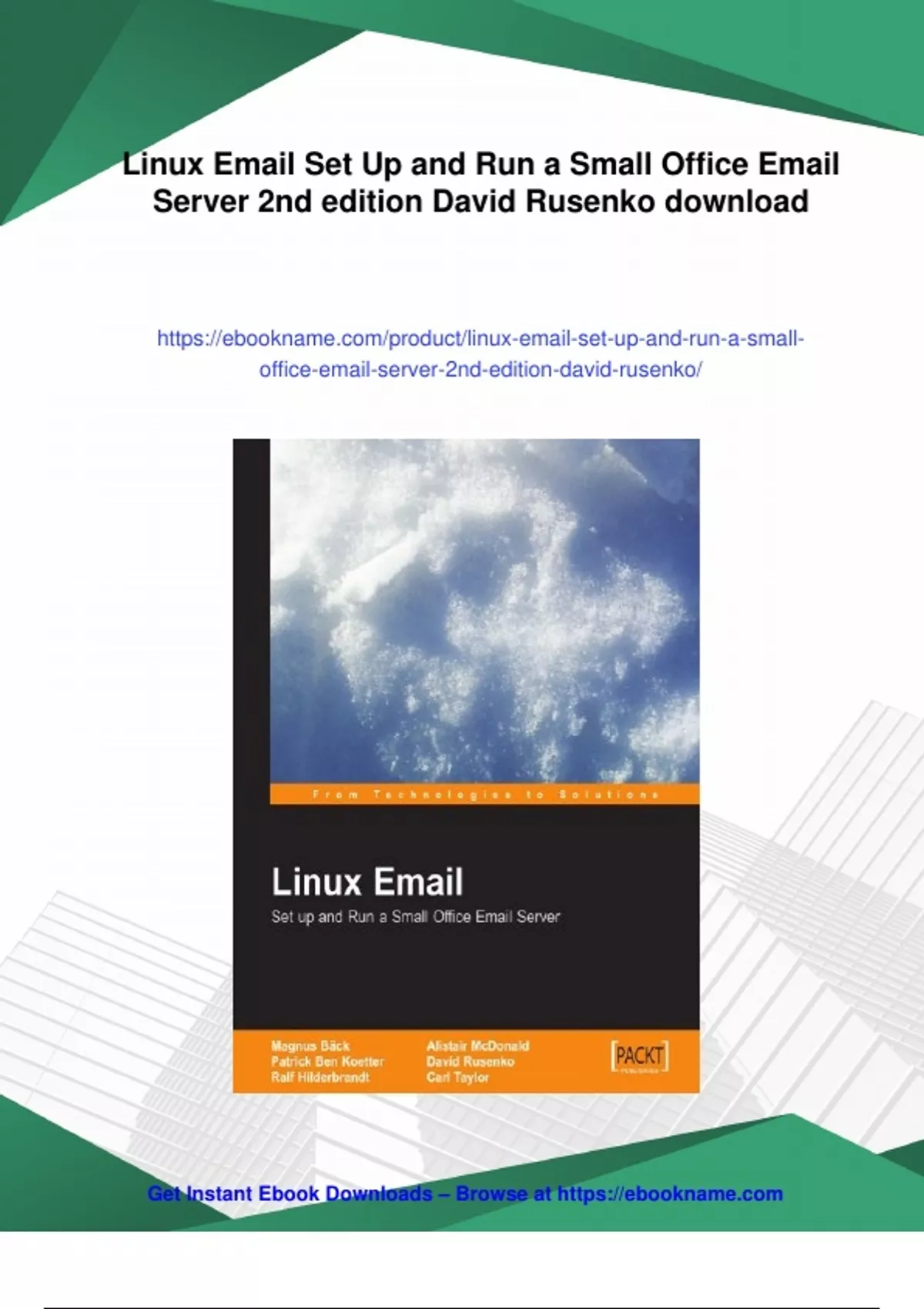David Rukenko Summary Linux Email Set Up and Run a Small Office Email Server 2nd ...
