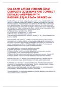 CNL EXAM LATEST VERSION EXAM COMPLETE QUESTIONS AND CORRECT DETAILED ANSWERS WITH RATIONALES| ALREADY GRADED A+