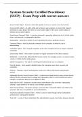 Systems Security Certified Practitioner &lpar;SSCP&rpar; - Exam Prep with correct answers&period;