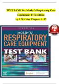 Mosby&rsquo;s Respiratory Care Equipment&comma; 11th Edition &ndash; Test Bank by J&period; M&period; Cairo &lpar;Chapters 1&ndash;15&rpar;