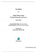 Along These Lines&colon; Writing Paragraphs and Essays &lpar;8th Edition&rpar; by John Sheridan Biays & Carol Wershoven &ndash; Complete Test Bank with Answer Key