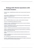 Biology EOC Review Questions with Accurate Answers