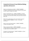 Semmelweis Entrance Exam Medicine Biology questions with answers