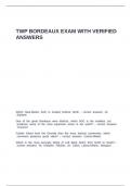 TWP BORDEAUX EXAM WITH VERIFIED ANSWERS