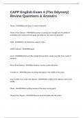 CAPP English Exam 4 &lpar;The Odyssey&rpar; Review Questions & Answers