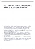 TELUS INTERNATIONAL STUDY GUIDE EXAM WITH VERIFIED ANSWERS