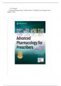 TEST BANK FOR Advanced Pharmacology for Prescribers &ndash; A Comprehensive and Evidence-Based Pharmacology Reference Book for Advanced Practice Students and Clinicians 1st Edition by Brent Luu PharmD BCPS BCACP