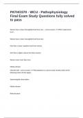 PATHO370 - WCU - Pathophysiology Final Exam Study Questions fully solved to pass