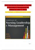 Test Bank For Essentials of Nursing Leadership & Management 8th Edition by Sally A&period; Weiss 9781719646581 Verified Chapters 1 - 16