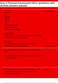 Quiz 4 Physical Assessment WCU questions with verified answers passed