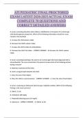 ATI PEDIATRIC FINAL PROCTORED  EXAM LATEST 2024-2025 ACTUAL EXAM  COMPLETE 70 QUESTIONS AND  CORRECT DETAILED ANSWERS 