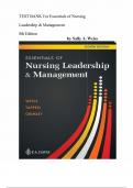 TEST BANK For Essentials of Nursing Leadership & Management 8th Edition 2024&comma; by Sally A&period; Weiss&comma; Verified Chapters 1 - 16&comma; &vert;&vert; Complete Newest Version &vert;&vert; Grade A&plus;&period;