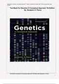 Test Bank For Genetics A Conceptual Approach 7th Edition By Benjamin A&period; Pierce with all questions and answers made familiar new update and 100&percnt; pass guarantee &period;pdf