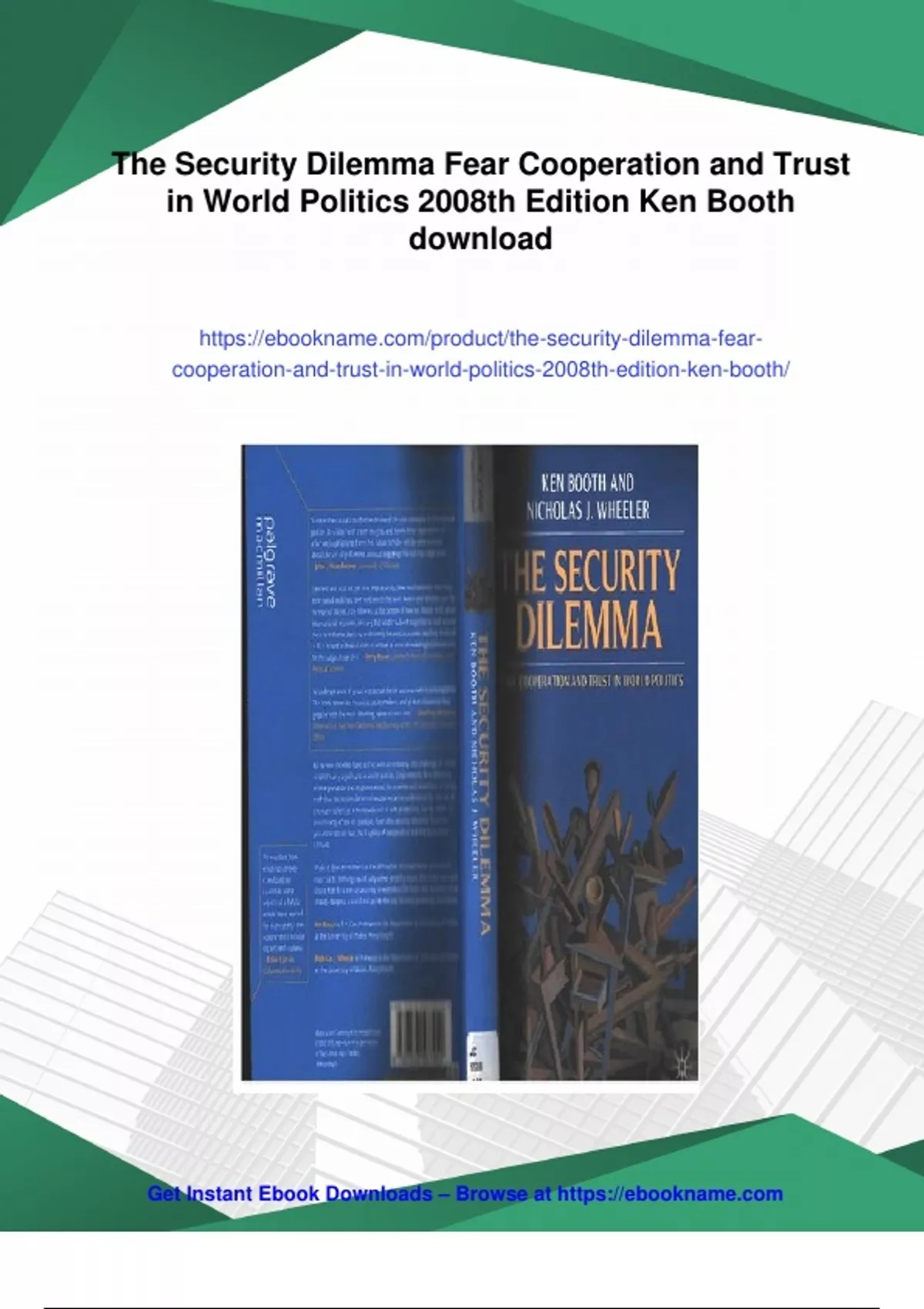 Summary The Security Dilemma Fear Cooperation and Trust in World ...