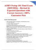 AORN Periop 101 Final Exam &lpar;2025&sol;2026&rpar; &ndash; Revised & Expected Questions with Correct Answers &vert; 100&percnt; Guarantee Pass