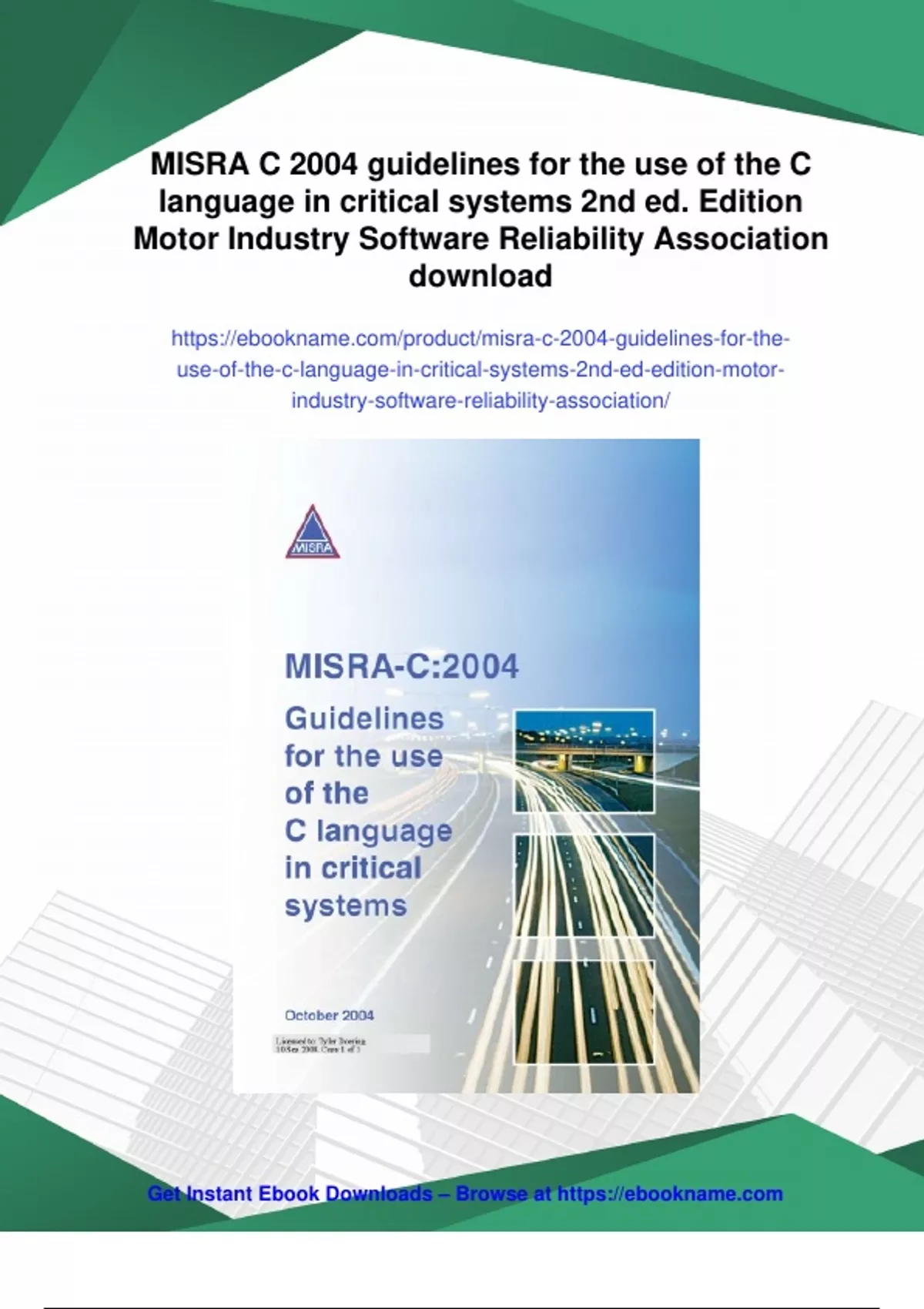 Summary MISRA C 2004 guidelines for the use of the C language in ...