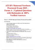 ATI RN Maternal Newborn Proctored Exam 2025 &ndash; Forms A  &vert; Updated Questions with Rationales & 100&percnt; Verified Answers