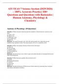 ATI TEAS 7 Science Section &lpar;2025&sol;2026&rpar; &ndash; 100&percnt; Accurate Practice&vert; 100&plus; Questions and Questions with Rationales &vert; Human Anatomy&comma; Physiology & Chemistry