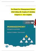 Management&colon; Global Edition &lpar;15th Edition&rpar; &ndash; Stephen P&period; Robbins &ndash; Complete Test Bank &lpar;Chapters 1&ndash;18&rpar;