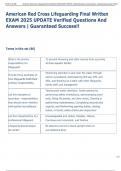 Exam &lpar;elaborations&rpar; American Red Cross Lifeguarding  