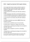 EDAC - Sample Exam Questions With Complete Solutions