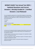 MCBAP CAADC Test Actual Test 2025 &vert; Updated Questions and Correct Answers &vert; Already Graded A&plus; &vert; Verified Answers &vert; Just Released