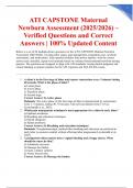 ATI CAPSTONE Maternal Newborn Assessment &lpar;2025&sol;2026&rpar; &ndash; Verified Questions and Correct Answers &vert; 100&percnt; Updated Content