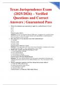 Texas Jurisprudence Exam &lpar;2025&sol;2026&rpar; &ndash; Verified Questions and Correct Answers &vert; Guaranteed Pass