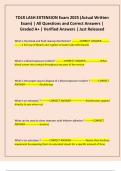 TDLR LASH EXTENSION Exam 2025 &lpar;Actual Written Exam&rpar; &vert; All Questions and Correct Answers &vert; Graded A&plus; &vert; Verified Answers &vert; Just Released