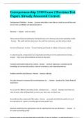 Entrepreneurship 3310 Exam 2 Revision Test Papers Already Answered Correct&period;