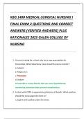 Compilation Bundle For NSG 1400 MEDICAL-SURGICAL NURSING I PRACTICE EXAMS QUESTIONS AND CORRECT ANSWERS &lpar;VERIFIED ANSWERS&rpar; PLUS RATIONALES 2025 GALEN COLLEGE OF NURSING