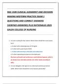 Compilation Bundle For NSG 1500 CLINICAL JUDGMENT AND DECISION MAKING  EXAMS QUESTIONS AND CORRECT ANSWERS &lpar;VERIFIED ANSWERS&rpar; PLUS RATIONALES 2025 GALEN COLLEGE OF NURSING