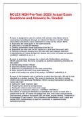 NCLEX NGN Pre-Test &lpar;2025&rpar; Actual Exam Questions and Answers A&plus; Graded&period;