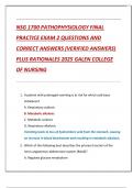 NSG 1700 PATHOPHYSIOLOGY FINAL  PRACTICE EXAM 2 QUESTIONS AND  CORRECT ANSWERS &lpar;VERIFIED ANSWERS&rpar;  PLUS RATIONALES 2025 GALEN COLLEGE  OF NURSING