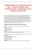 NAMS Menopause Certification Exam 2025 &ndash; Actual Test Bank with 2 Verified Versions&comma; 170 Questions Each & Expert Study Guide
