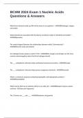 BCHM 2024 Exam 1 Nucleic Acids Questions & Answers