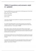 TEWLS 5 questions and answers rated A&plus; updated