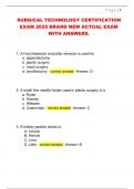 SURGICAL TECHNOLOGY CERTIFICATION  EXAM 2025 BRAND NEW ACTUAL EXAM  WITH ANSWERS&period; 