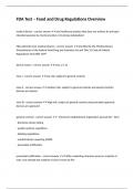 FDA Test &ndash; Food and Drug Regulations Overview
