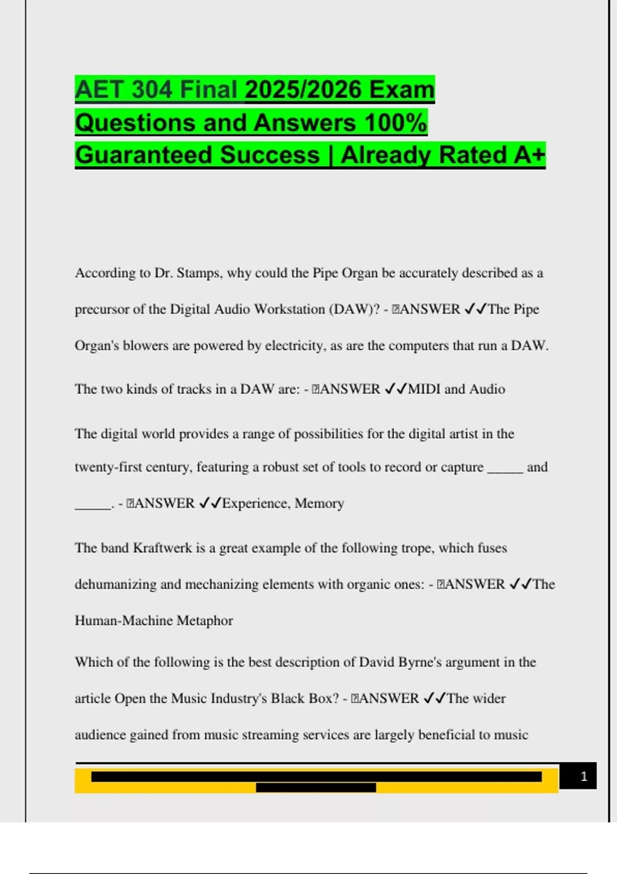 AET 304 Final 2025/2026 Exam Questions and Answers 100% Guaranteed ...