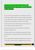 Senior Tax Specialist &lpar;2025 Tax Law&rpar;  2025&sol;2026 Exam Questions and Answers  &vert; 100&percnt; Solved 