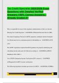 Tax Credit Specialist 2025&sol;2026 Exam  Questions with Detailed Verified  Answers &lpar;100&percnt; Correct Answers&rpar; &vert;  Already Graded A&plus;