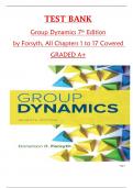 Test Bank for Group Dynamics | 7th Edition by Donelson R. Forsyth | Chapters 1–17 Complete | Graded A+