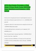 AYPO Real Estate Principles of Real  Estate II Exam Study Guide 2025&sol;2026  Exam Questions and Answers &vert; 100&percnt;  Solved