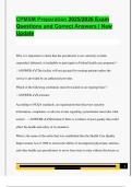 CPMSM Preparation 2025&sol;2026 Exam  Questions and Correct Answers &vert; New  Update 